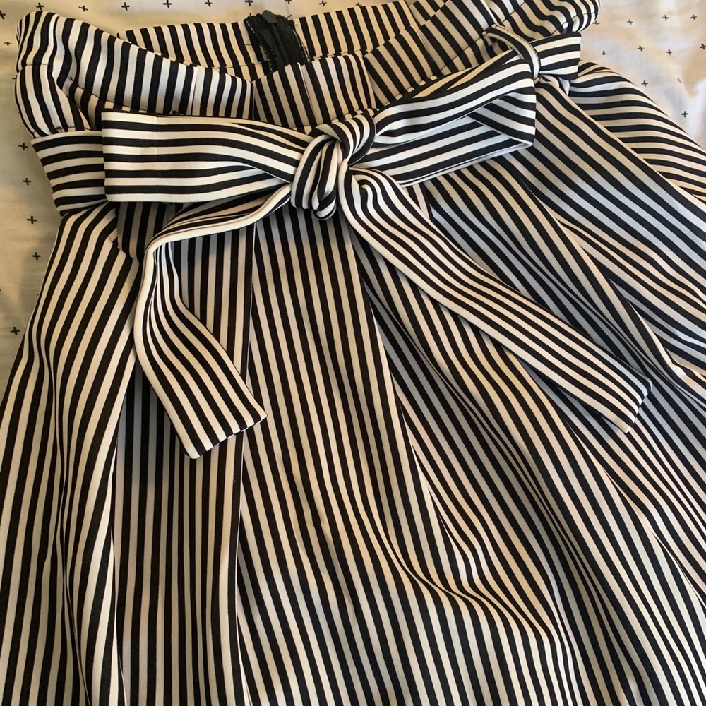 Stylish Striped Paper Bag skirt